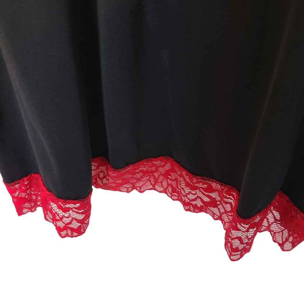 Torrid Womens 3X Black Red Lace Trim Sleeveless V-Neck Lingerie Sleepwear - Picture 3 of 7